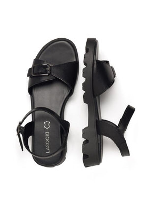 Lasocki Sandały GRD-3134-03 Czarny. Kolor: czarny. Materiał: skóra