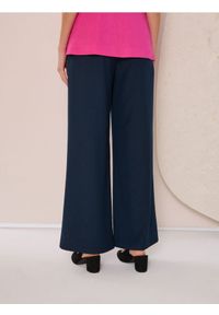 Sinsay - Spodnie palazzo - granatowy. Kolor: niebieski