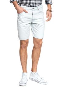 Wrangler - SPODENKI MĘSKIE WRANGLER 5 POCKET SHORT VENICE BLEACH W14CUT28F. Materiał: jeans