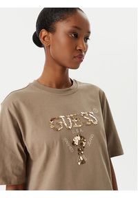 Guess T-Shirt V4YI06 I3Z14 Beżowy Regular Fit. Kolor: beżowy. Materiał: bawełna #4