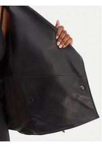 Hugo - HUGO Kurtka skórzana Lanitte 50560068 Czarny Relaxed Fit. Kolor: czarny. Materiał: skóra #4