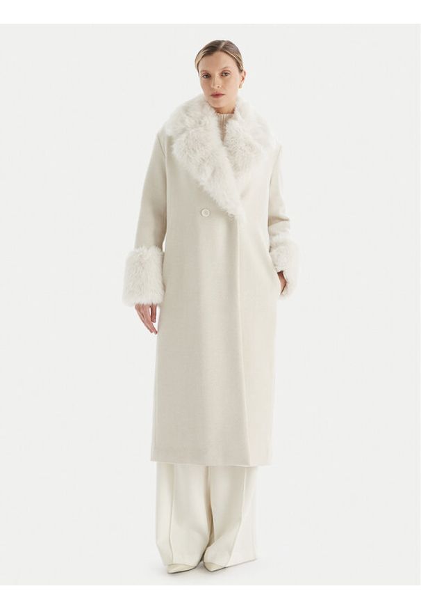 TwinSet - TWINSET Płaszcz zimowy 252TT2040 Beżowy Regular Fit. Kolor: beżowy. Sezon: zima