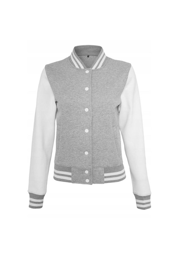 BUILD YOUR BRAND - Kurtka Damska Typu Varsity. Kolor: biały, wielokolorowy, fioletowy, szary