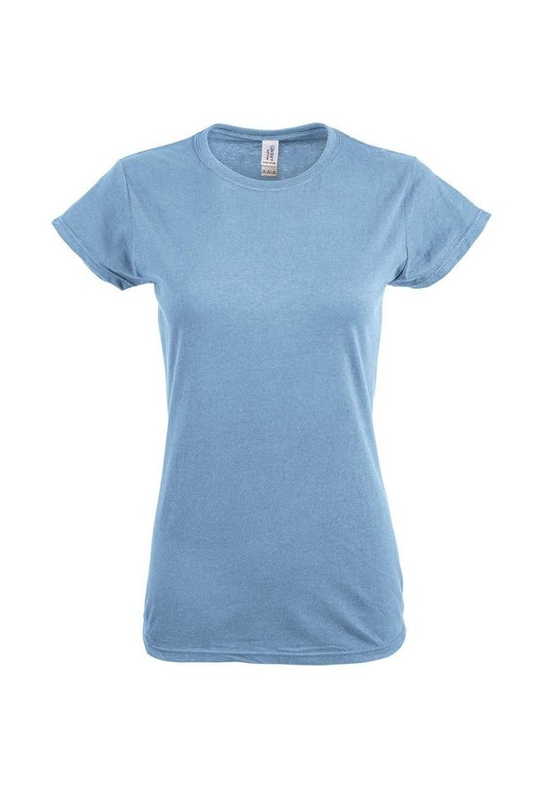 GILDAN - Damska Koszulka Softstyle O Średniej Grubości. Kolor: niebieski. Sport: turystyka piesza