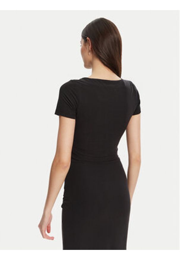 Guess T-Shirt W5YP14 KAQL2 Czarny Regular Fit. Kolor: czarny. Materiał: syntetyk