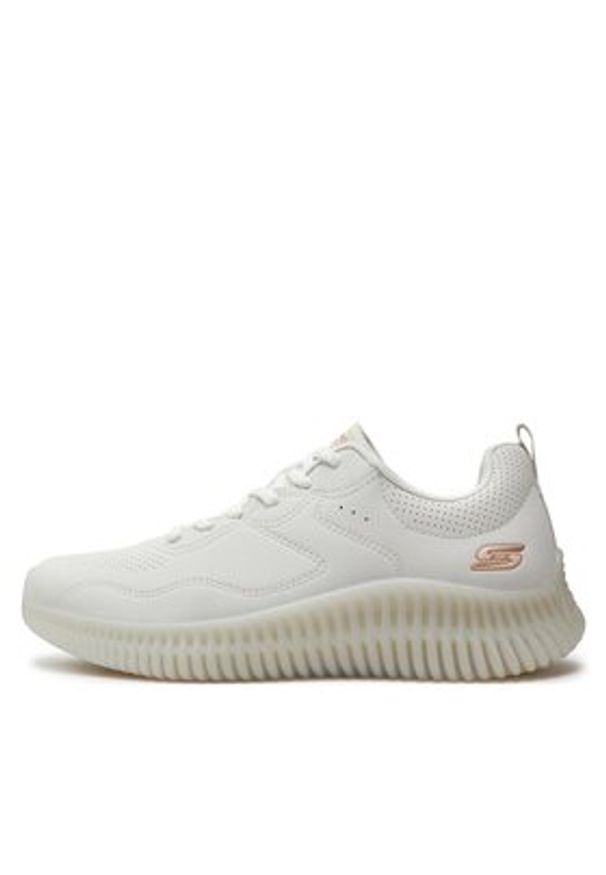 skechers - Skechers Sneakersy Bobs Geo-How Marvelous 117422/OFWT Biały. Kolor: biały. Materiał: skóra