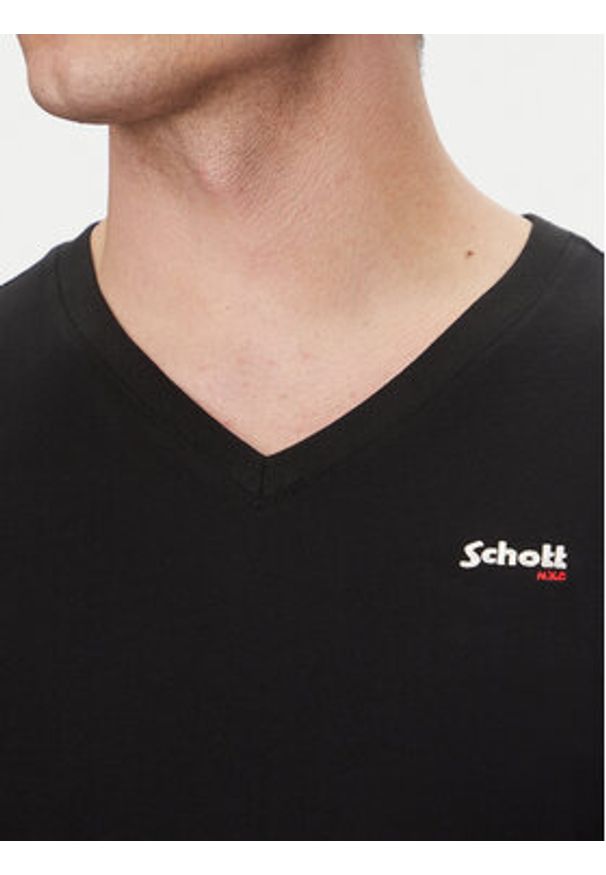 SCHOTT N.Y.C. T-Shirt TSCASUALV Czarny Regular Fit. Kolor: czarny. Materiał: bawełna