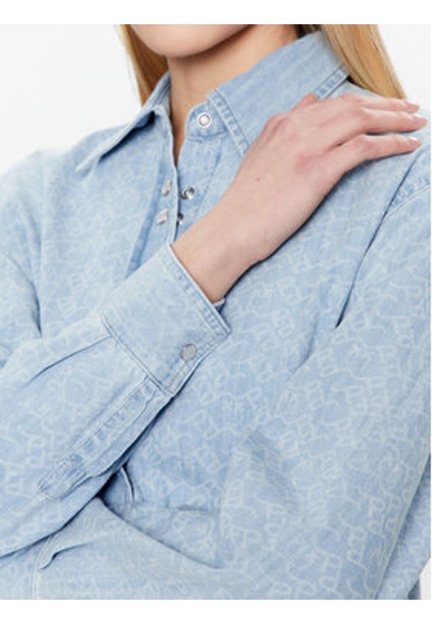 Pinko Koszula jeansowa 100816 A0FO Niebieski Regular Fit. Kolor: niebieski. Materiał: bawełna