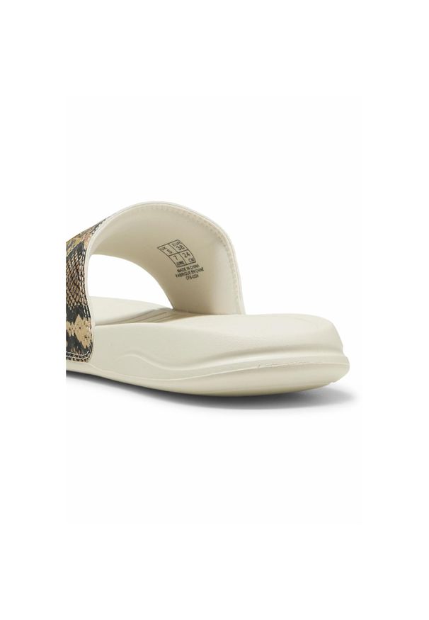 Puma - Damskie klapki Popcat 20 Snake Chic PUMA Alpine Snow Gold White. Kolor: żółty, biały, wielokolorowy. Wzór: nadruk