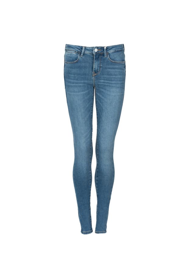 Guess Jeansy "Skinny" | W2RA03D4KJ1 | Kobieta | Niebieski. Okazja: na co dzień. Kolor: niebieski. Materiał: elastan, bawełna. Styl: elegancki, casual