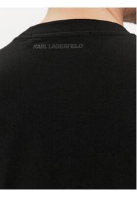 Karl Lagerfeld - KARL LAGERFELD T-Shirt 755425 542241 Czarny Regular Fit. Typ kołnierza: dekolt w karo. Kolor: czarny. Materiał: bawełna #3