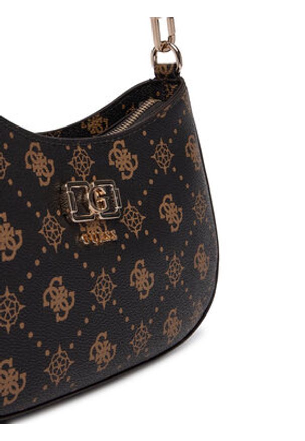 Guess Torebka Emelie Logo HWGP99 28180 Brązowy. Kolor: brązowy. Materiał: skórzane