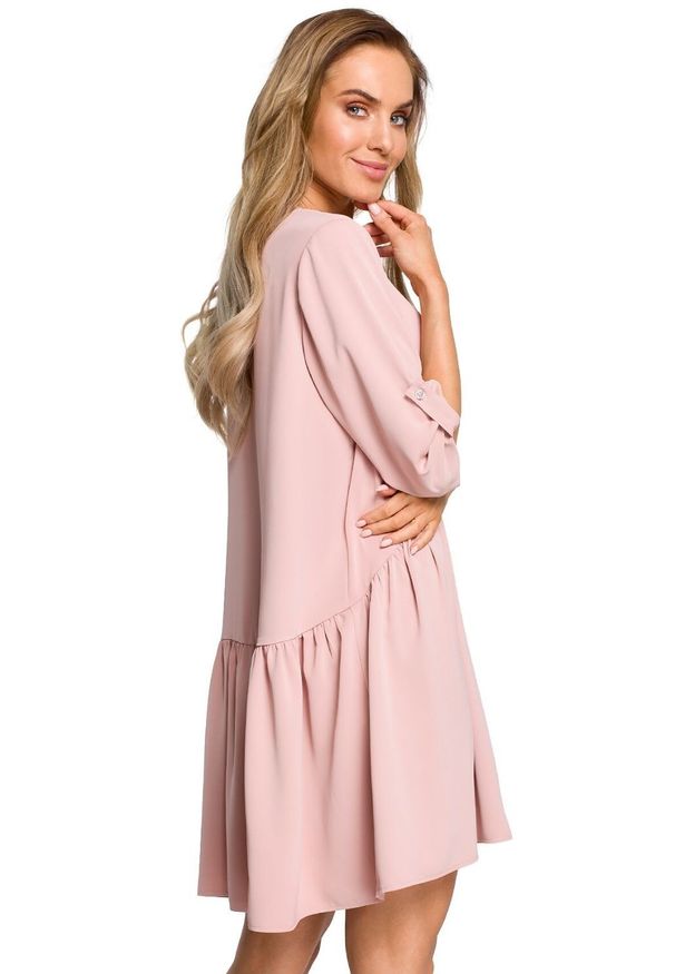 MOE - Sukienka tunika oversize z podpinanymi rękawami. Materiał: materiał, elastan. Typ sukienki: oversize