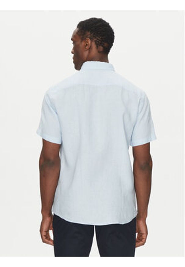 BOSS Koszula H-Roan 50539352 Błękitny Slim Fit. Kolor: niebieski. Materiał: len