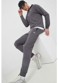 Fila bluza męska kolor szary z kapturem gładka. Typ kołnierza: kaptur. Kolor: szary. Materiał: bawełna, dzianina. Długość rękawa: raglanowy rękaw. Wzór: gładki #3