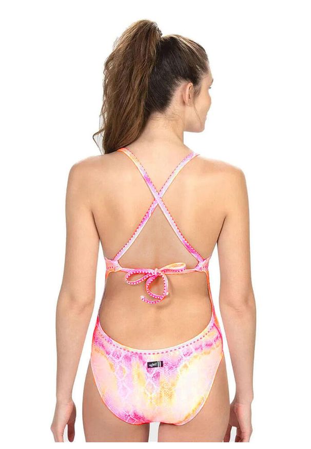 DOLFIN - Dolfin Revibe Exotica Strój Kąpielowy Z Wiązaniem Z Tyłu – Rozmiar 30. Kolor: różowy. Materiał: materiał. Wzór: kolorowy, nadruk