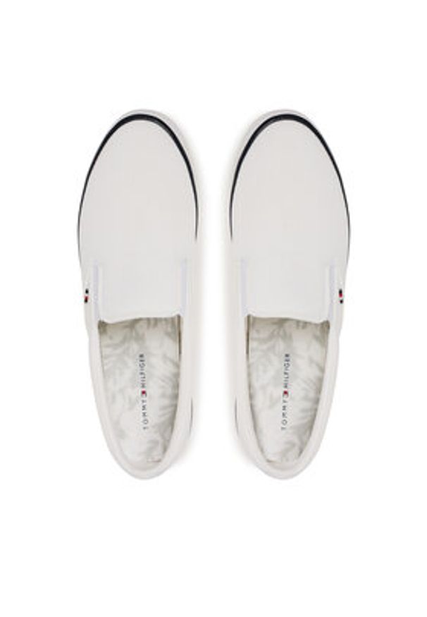 TOMMY HILFIGER - Tommy Hilfiger Tenisówki Th Hi Vulc Core Low Ii Slipon FM0FM05514 Biały. Kolor: biały. Materiał: materiał