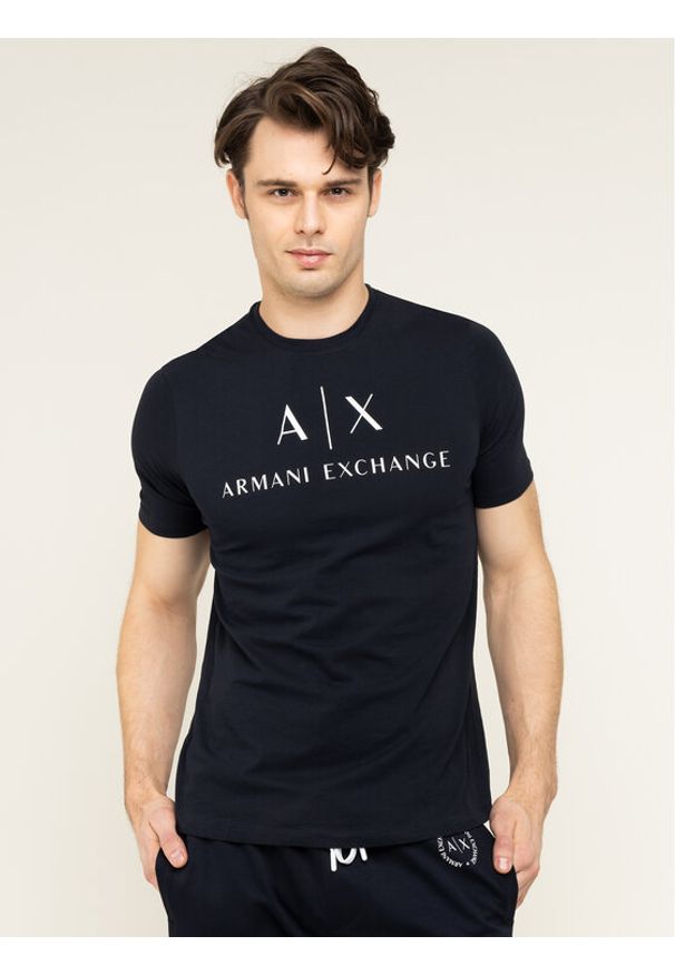 Armani Exchange T-Shirt 8NZTCJ Z8H4Z 1510 Granatowy Regular Fit. Kolor: niebieski. Materiał: bawełna