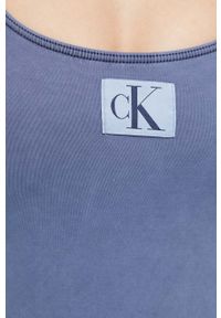 Calvin Klein jednoczęściowy strój kąpielowy kolor granatowy lekko usztywniona miseczka. Kolor: niebieski. Materiał: materiał #3