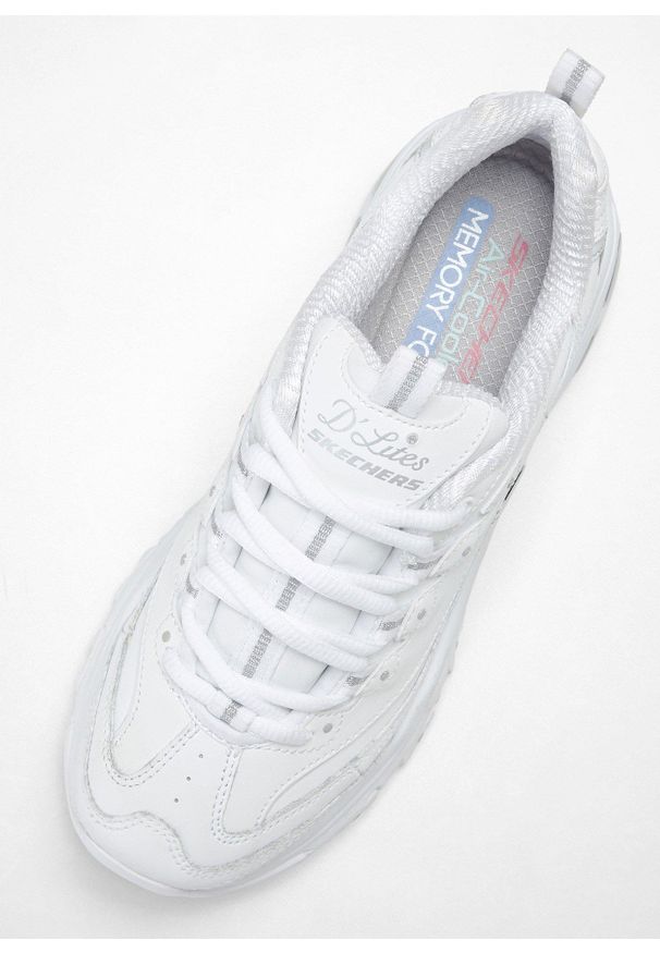 bonprix - Sneakersy chunky marki Skechers z pianką memory. Kolor: biały