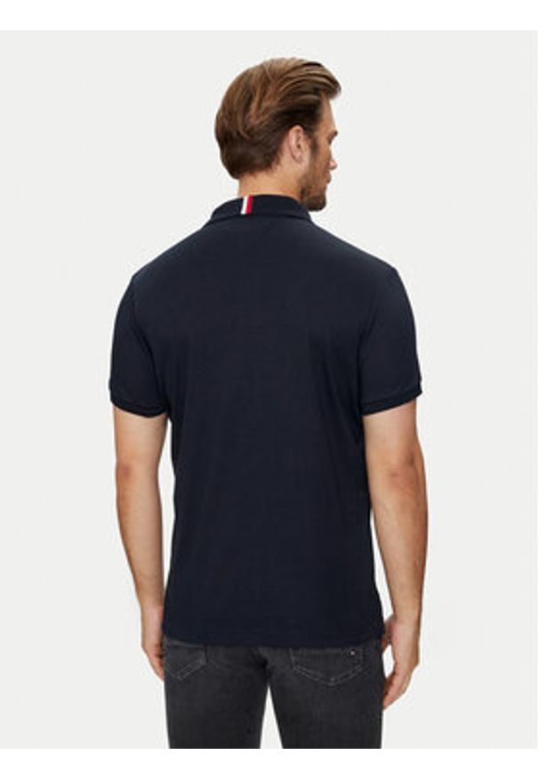 TOMMY HILFIGER - Tommy Hilfiger Polo Essential MW0MW35585 Granatowy Regular Fit. Typ kołnierza: polo. Kolor: niebieski. Materiał: bawełna