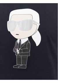 Karl Lagerfeld - KARL LAGERFELD T-Shirt Crewneck 755071 500251 Granatowy Regular Fit. Typ kołnierza: dekolt w karo. Kolor: niebieski. Materiał: bawełna #3