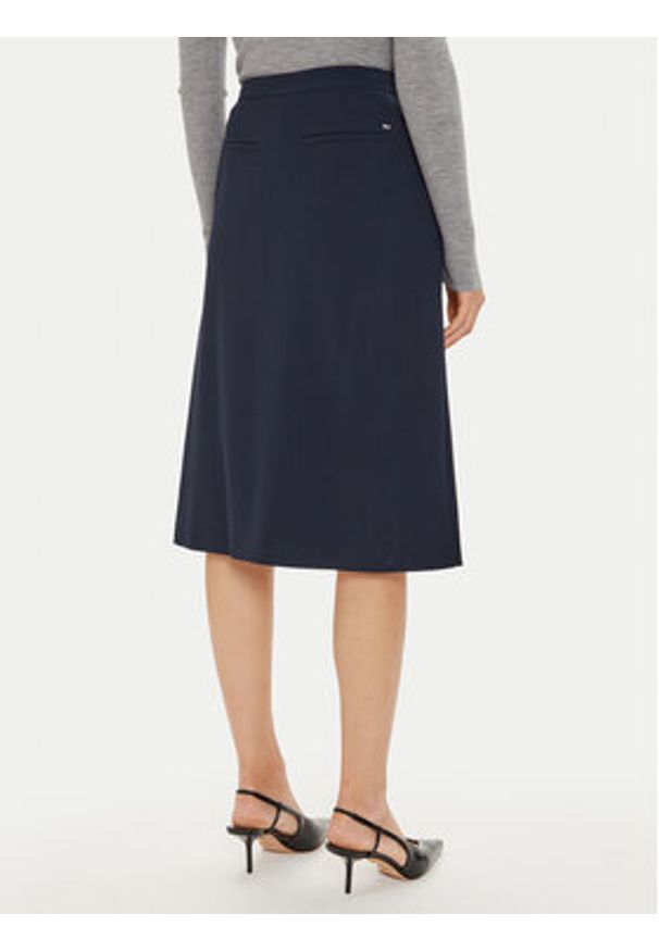 TOMMY HILFIGER - Tommy Hilfiger Spódnica midi WW0WW43628 Granatowy Regular Fit. Kolor: niebieski. Materiał: syntetyk