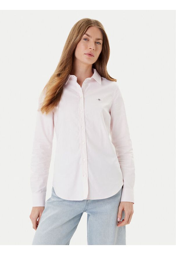 GANT - Gant Koszula Shield 4300141 Różowy Slim Fit. Kolor: różowy. Materiał: bawełna