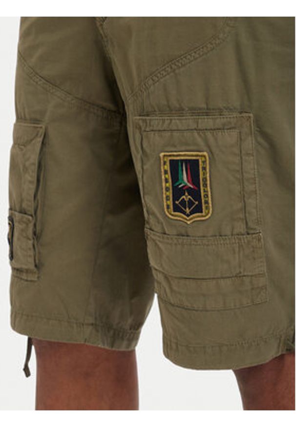Aeronautica Militare Szorty materiałowe 261BE0041UCT01122 Zielony Regular Fit. Kolor: zielony. Materiał: bawełna