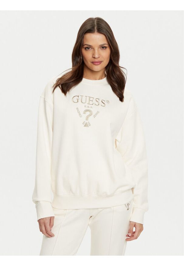 Guess Bluza V5RQ12 KC3D2 Écru Regular Fit. Materiał: bawełna