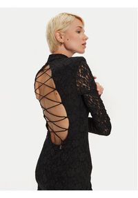 ROTATE Sukienka koktajlowa Gabriella 113072100 Czarny Slim Fit. Kolor: czarny. Materiał: bawełna, syntetyk. Styl: wizytowy