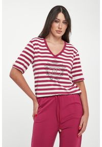 Liu Jo - T-shirt damski w paski LIU JO. Wzór: paski #1