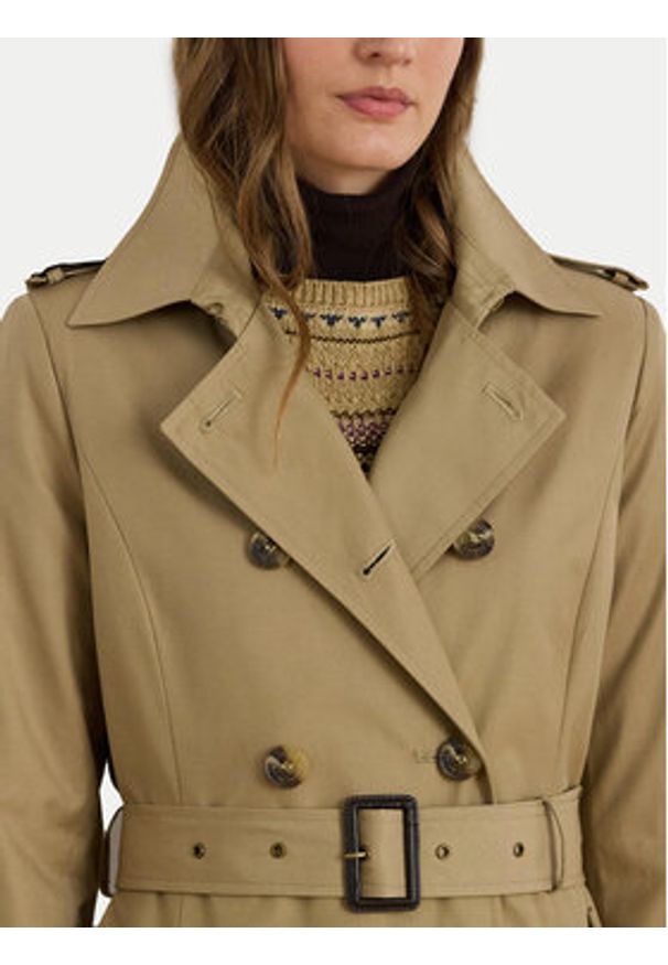 Lauren Ralph Lauren - LAUREN RALPH LAUREN Trencz 297951255004 Beżowy Regular Fit. Kolor: beżowy. Materiał: bawełna, syntetyk