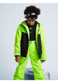 4f - Kurtka narciarska membrana 5 000 chłopięca. Kolor: zielony. Materiał: materiał, poliester. Sezon: zima. Sport: narciarstwo