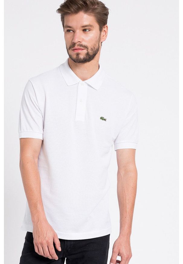 Lacoste - Polo. Okazja: na co dzień. Typ kołnierza: polo. Kolor: biały. Materiał: dzianina. Wzór: gładki. Styl: casual