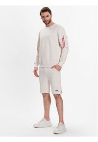 Alpha Industries Szorty sportowe Basic 116363 Beżowy Regular Fit. Kolor: beżowy. Materiał: bawełna. Styl: sportowy #3