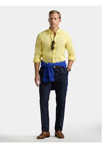 Polo Ralph Lauren Koszula 710968915011 Żółty Slim Fit. Typ kołnierza: polo. Kolor: żółty. Materiał: len #4
