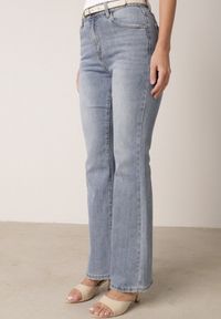 Born2be - Niebieskie Jeansy Dzwony z Bawełną o Wysokim Stanie Shirinorin. Okazja: na co dzień. Stan: podwyższony. Kolor: niebieski. Długość: długie. Styl: casual, elegancki #3