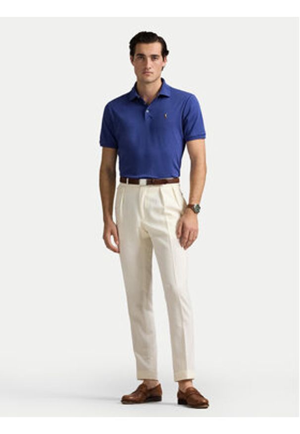 Polo Ralph Lauren Polo 710704319164 Granatowy Slim Fit. Typ kołnierza: polo. Kolor: niebieski. Materiał: bawełna