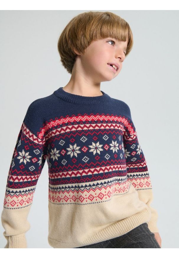 Sinsay - Sweter ze świątecznym wzorem - wielobarwny. Styl: wizytowy