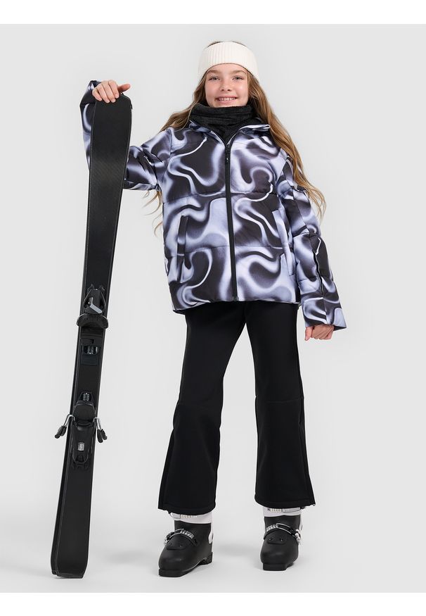 4f - 4F Kurtka narciarska membrana 5000 dziewczęca - multikolor 164 (13-14 lat). Kolor: wielokolorowy. Materiał: poliester, materiał. Sezon: lato