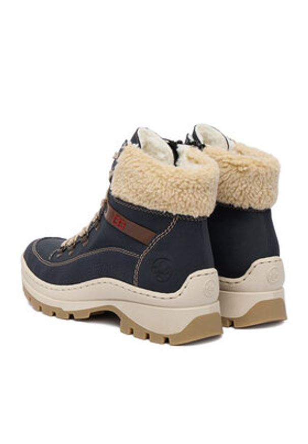 Rieker Trzewiki CEO-X9338-14 Granatowy. Kolor: niebieski. Materiał: materiał