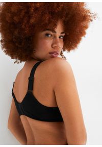 bonprix - Biustonosz bez fiszbinów z bawełną organiczną (2 szt.). Kolor: czarny. Materiał: bawełna. Wzór: aplikacja #3