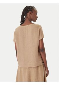 Marella T-Shirt Geyser 2615111132 Brązowy Regular Fit. Kolor: brązowy. Materiał: len #2