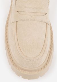 Renee - Beżowe Wsuwane Mokasyny Vices na Platformie Dionela. Okazja: na co dzień. Zapięcie: bez zapięcia. Kolor: beżowy. Materiał: jeans, koronka. Sezon: jesień. Obcas: na platformie. Styl: klasyczny, casual #5