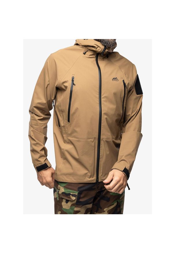 Kurtka przeciwdeszczowa męska Helikon-Tex Squall Hardshell. Kolor: brązowy. Materiał: hardshell