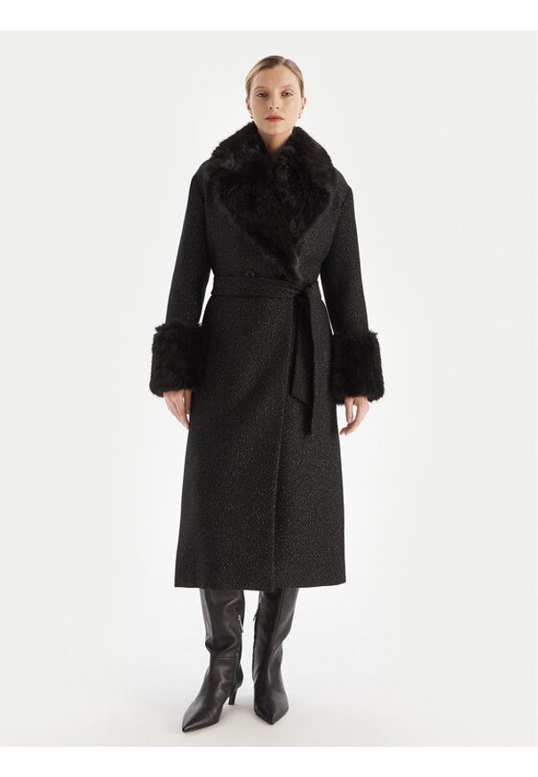 TwinSet - TWINSET Płaszcz zimowy 252TT2040 Czarny Regular Fit. Kolor: czarny. Sezon: zima