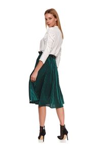 TOP SECRET - Welurowa plisowana spódnica z wiązaną taśmą. Kolor: zielony. Materiał: welur. Sezon: wiosna #6