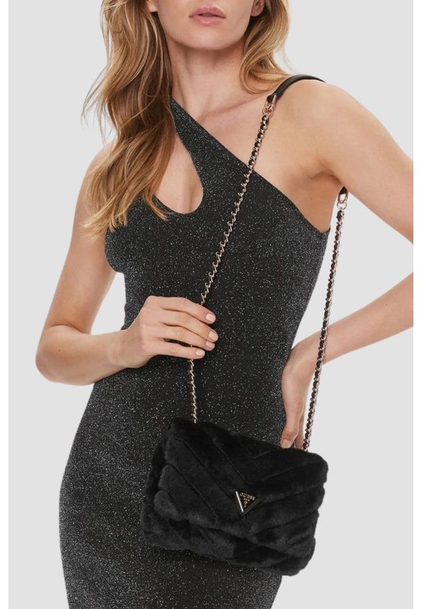 Guess - GUESS Czarna torebka Katine Convertible Xbody Flap. Kolor: czarny