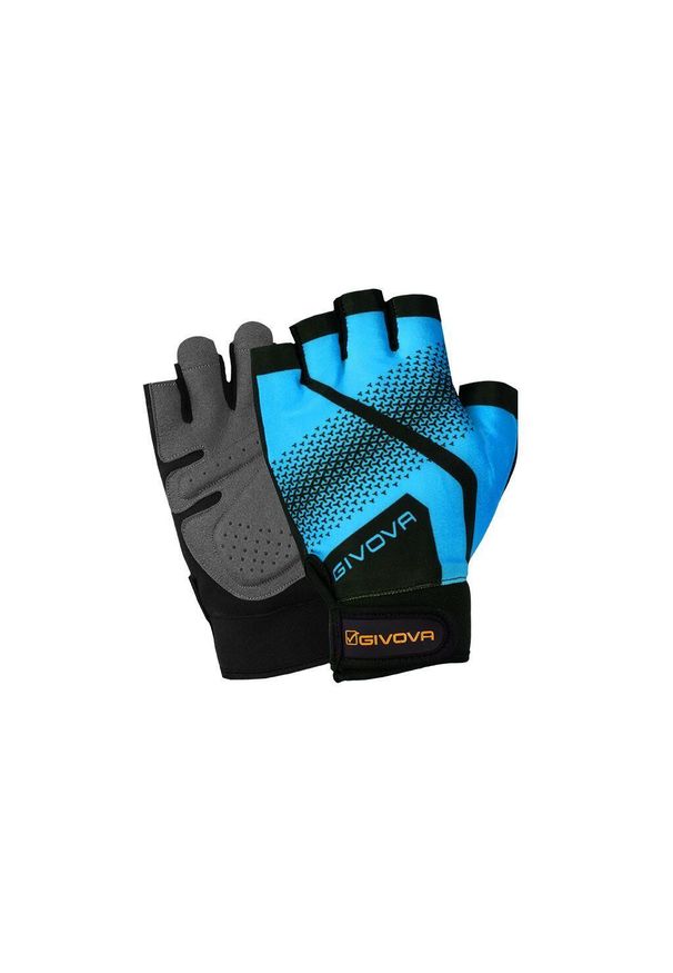Rękawice treningowe Givova Gym Fluo S - turkus/czarny. Kolor: szary, niebieski, wielokolorowy. Sport: fitness